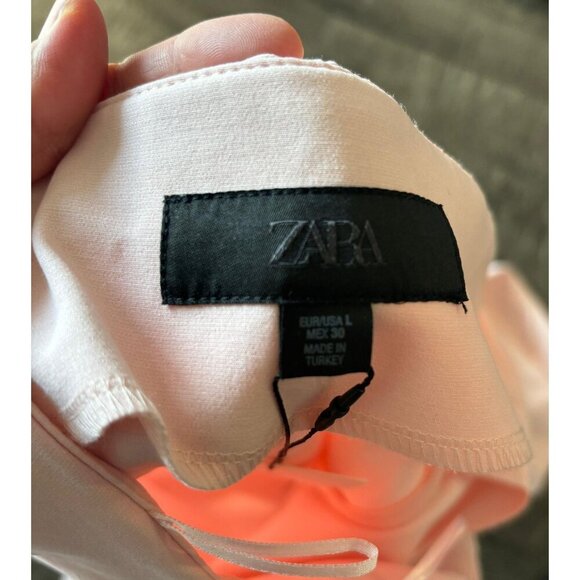NWT ZARA Womens Strapless Pink Satin Wide Leg Jumpsuit Bloggers Favorite Size l - Picture 13 of 14